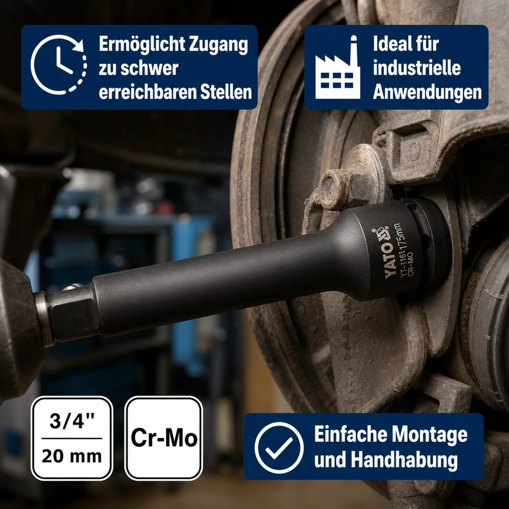 3/4 Zoll Verlängerung, 175mm, Cr-Mo, Schlagschrauber Verlängerung