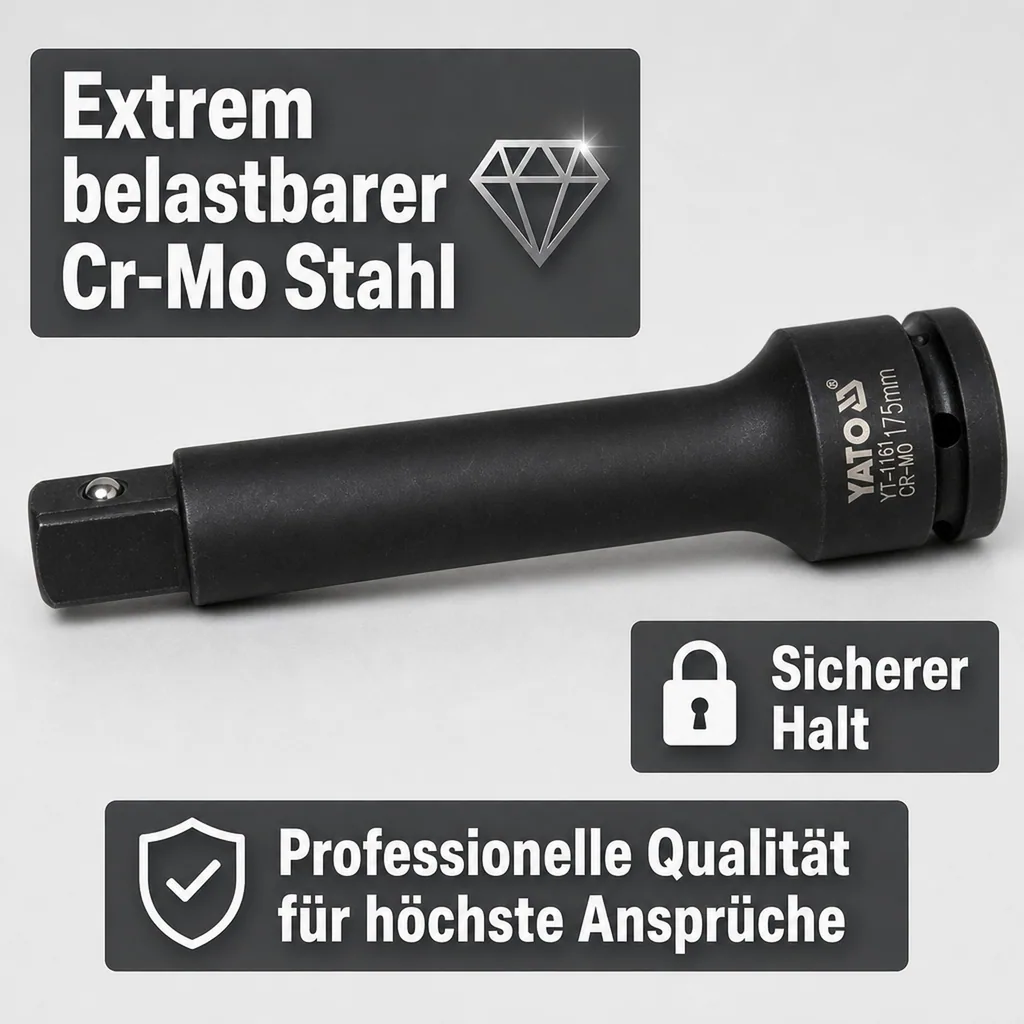 3/4 Zoll Verlängerung, 175mm, Cr-Mo, Schlagschrauber Verlängerung
