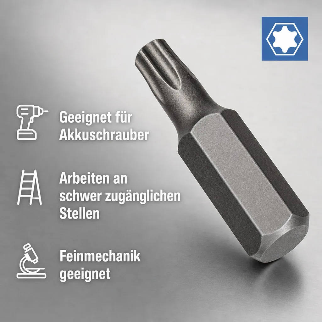 Innensechskant Bit T40, S2 Stahl, 30mm, Werkzeug Bit