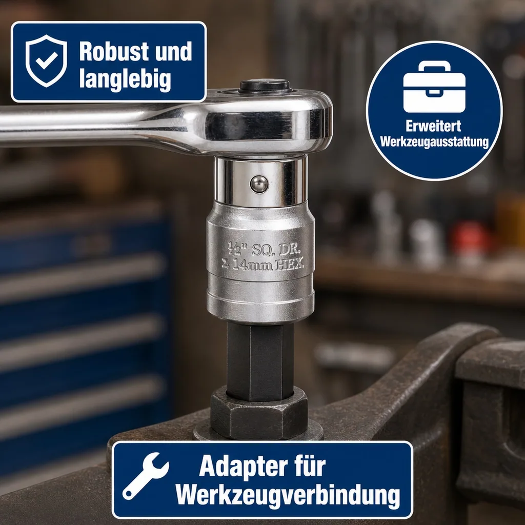 Adapter/Kupplung 1/4" (6,35mm HEX) ---> 3/8"