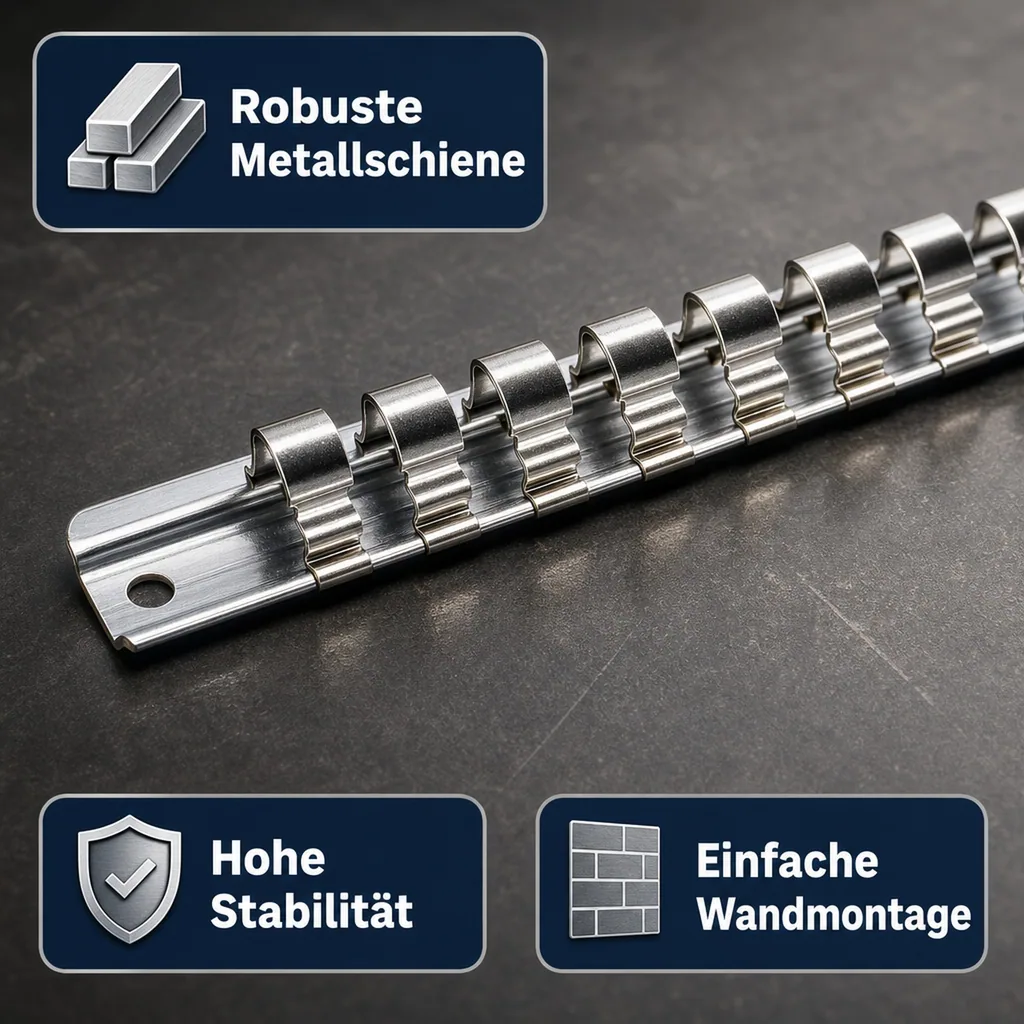 Steckschlüssel Halterung, Steckschlüssel Schiene, Werkzeugleiste Metall