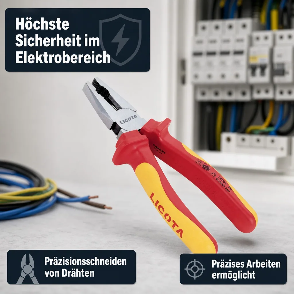 Kombizange VDE, Elektriker Zange, 180mm, isoliert