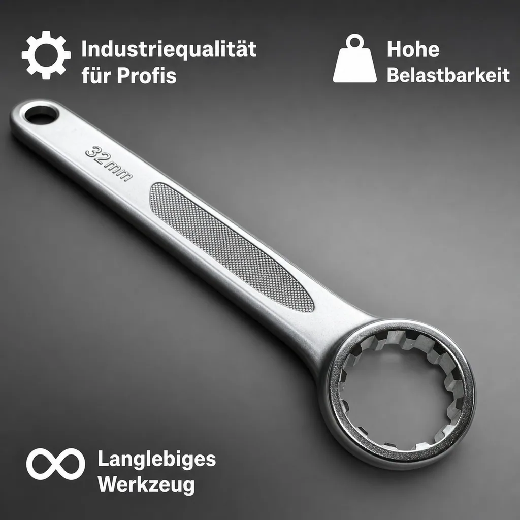 Ringschlüssel 32mm, Maul- Ringschlüssel, Industrie Qualität