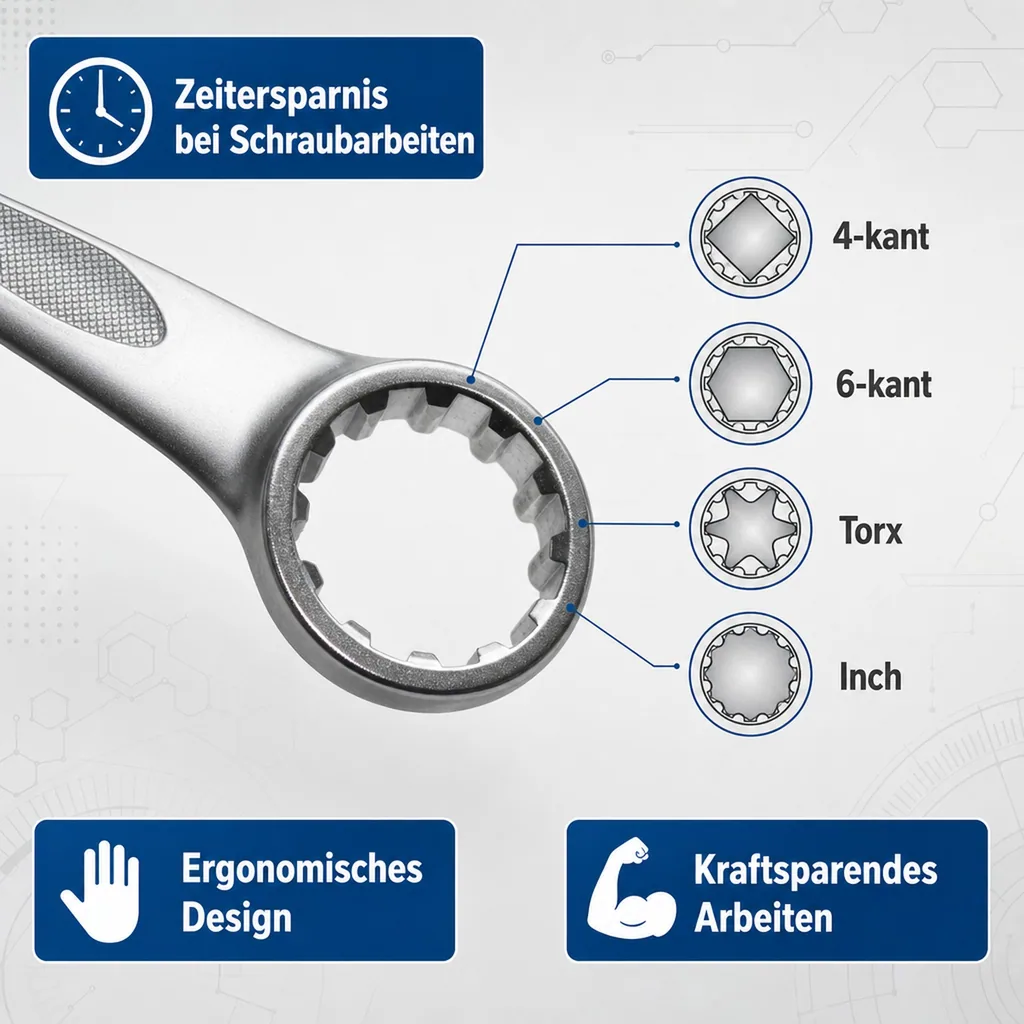 Ringschlüssel 32mm, Maul- Ringschlüssel, Industrie Qualität