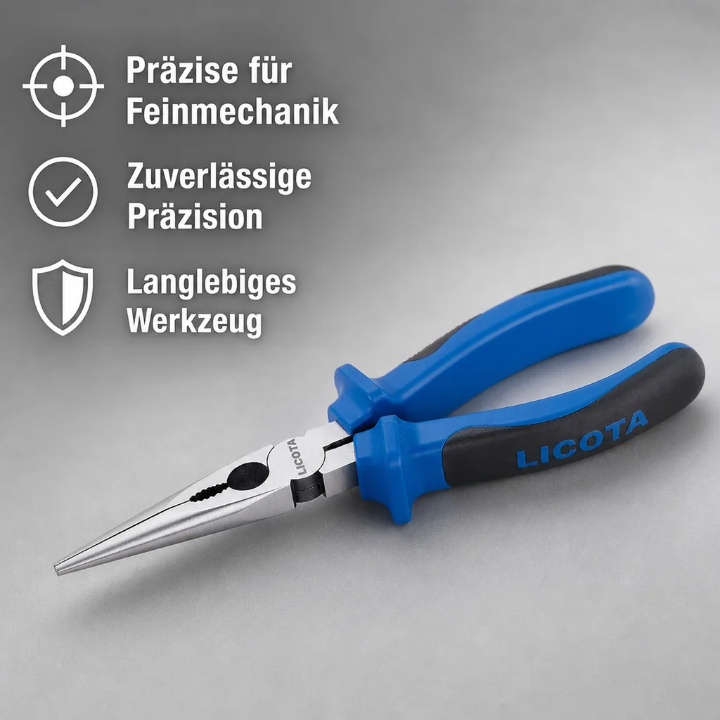 Spitzzange 140mm, Flachrundzange, Werkzeug Zange