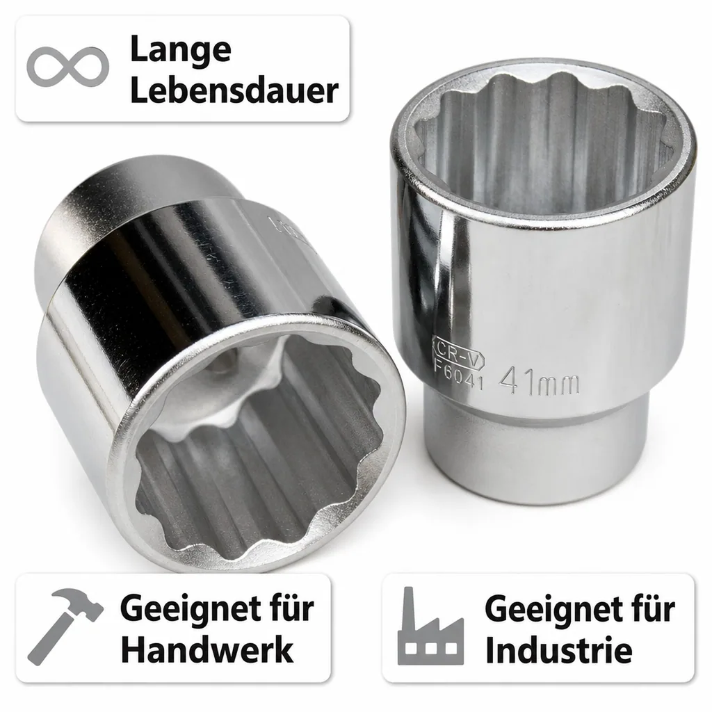 3/4 Nuss, 30mm Stecknuss, Cr-V Einsatz für Knarre Ratsche