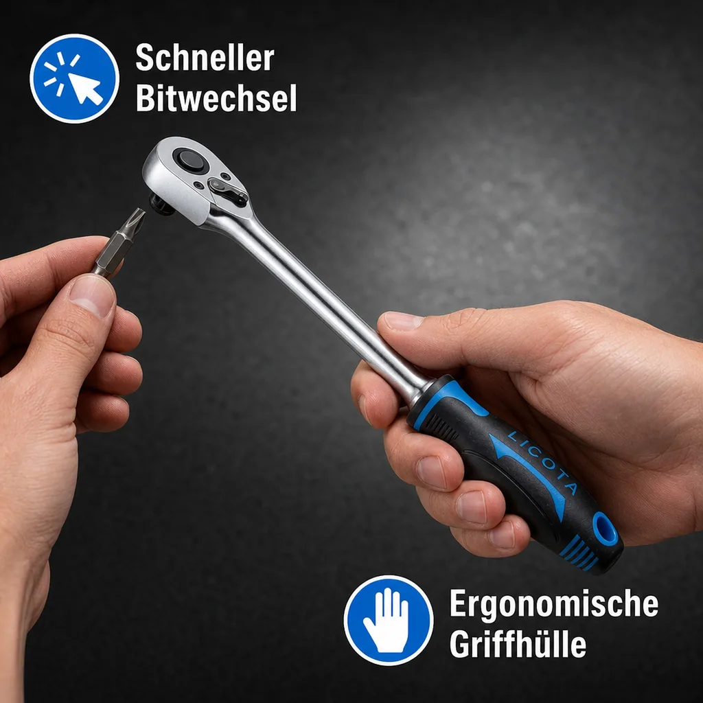3/8 Ratsche, Umschaltknarre, Quick-Release