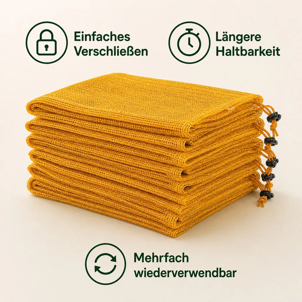 Raschelsäcke, 51x80 cm, goldgelb, mit Zugband