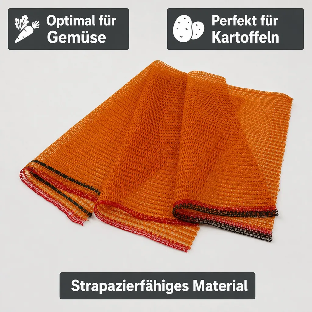 Raschelsack, Gemüsesack 28x36, goldgelb, ohne Zugband