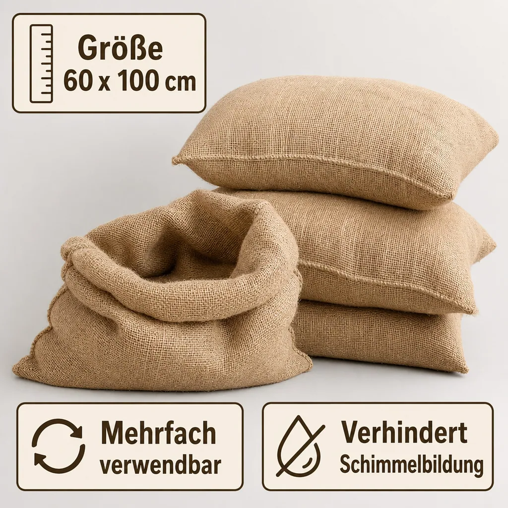 Jutesäcke 3er Set, 60x100, Gartensäcke, Sackleinen