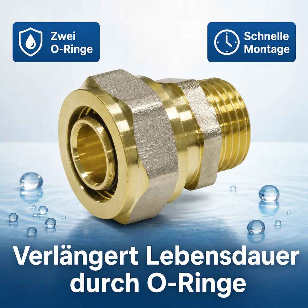 Schraubfitting Kupplung 20mm, 1 Zoll AG, Rohrkupplung