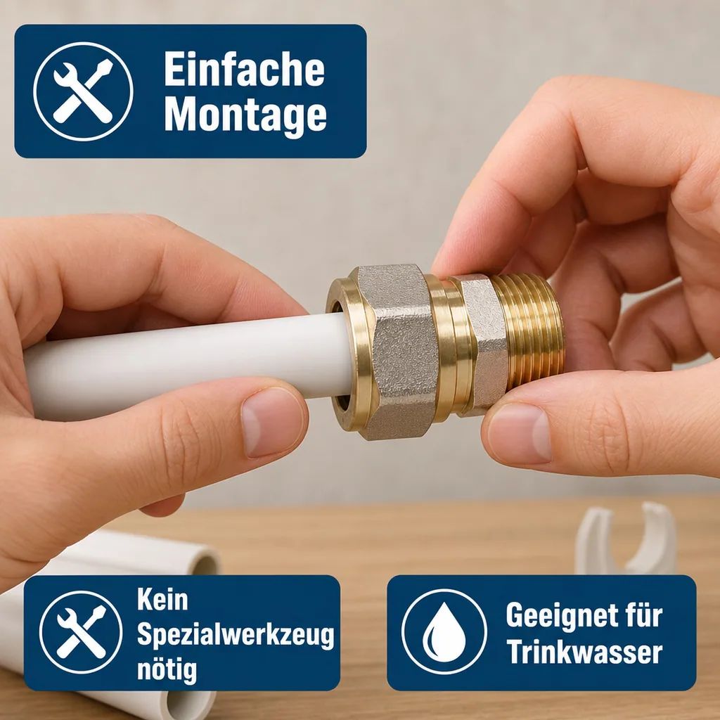 Schraubfitting Kupplung 20mm, 1 Zoll AG, Rohrkupplung