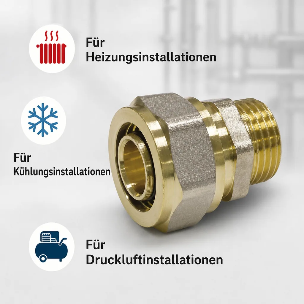 Schraubfitting Kupplung 20mm, 1 Zoll AG, Rohrkupplung